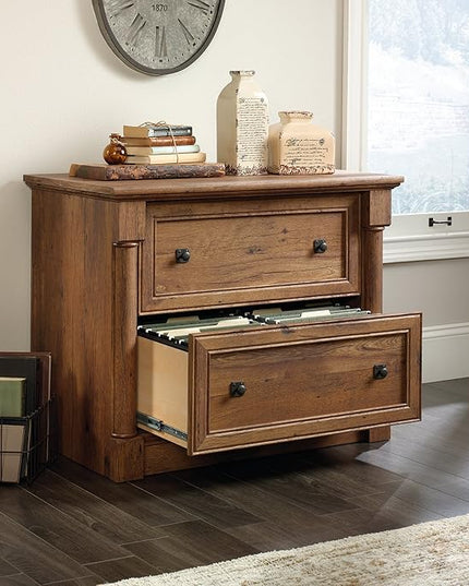 Sauder Palladia File Cabinet, Vintage Oak finish - LeafyLoom