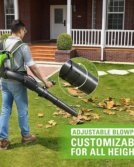 Greenworks 40V (165 MPH / 660 CFM / 75+ Compatible Tools) Cordless Brushless Backpack Leaf Blower, 8.0Ah Battery and Charger Included, Green - LeafyLoom
