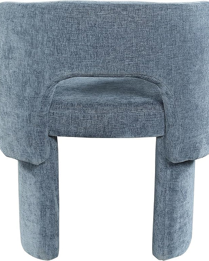 Meridian Furniture Emmet Collection Modern | Contemporary Dining Accent Chair with Rich Fabric, Steel Inner Frame, 26" W x 23.5" D x 30" H, Blue - LeafyLoom