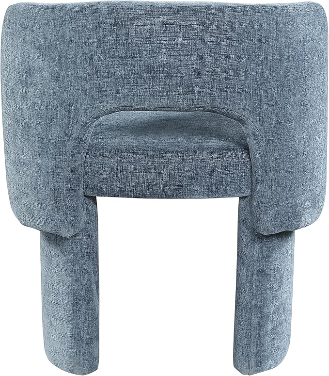 Meridian Furniture Emmet Collection Modern | Contemporary Dining Accent Chair with Rich Fabric, Steel Inner Frame, 26" W x 23.5" D x 30" H, Blue - LeafyLoom
