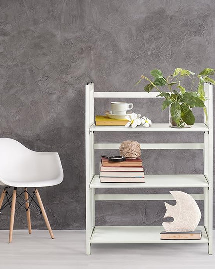 Casual Home 3-Shelf Folding Stackable Bookcase (27.5" Wide)-White - LeafyLoom