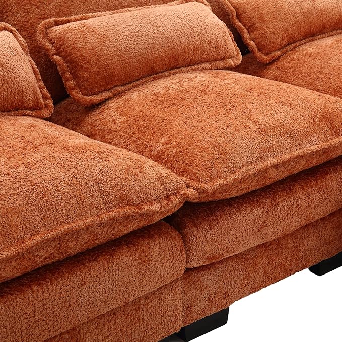 110.63" Chenille Fabric Upholstered Sectional Sofa with Double Chaises & Solid Wood Legs, U-Shape Oversized Modular Couch with 2 Layered & Detachable Seat Cushions for Living Room, Apartment - LeafyLoom