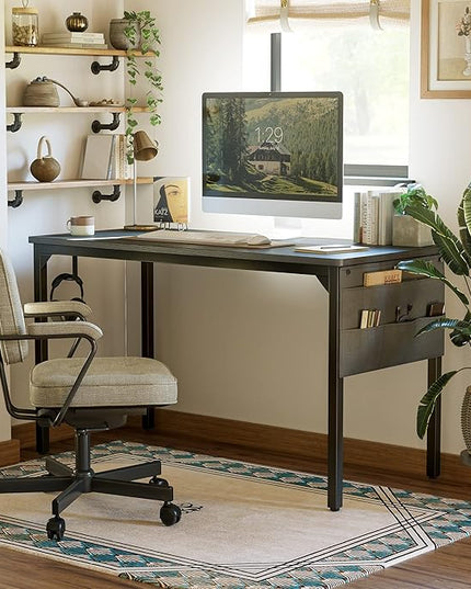 BANTI Computer Desk, 32 inch Home Office Writing Study Desks with Storage Bag, Small PC Table, Modern Simple Style for Space-Saving, Black - LeafyLoom