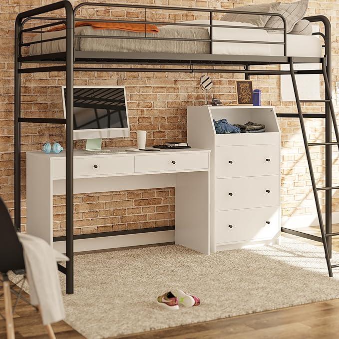 Ameriwood Home The Loft 3 Drawer Dresser, White - LeafyLoom