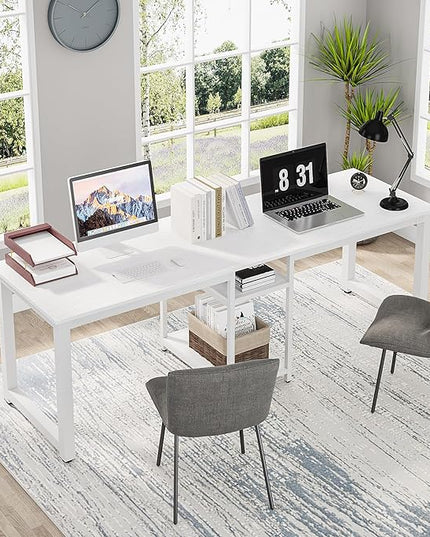 Computer Desk, White - LeafyLoom