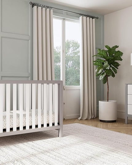 Carter's by DaVinci Colby 4-in-1 Low-Profile Convertible Crib in Grey and White, Greenguard Gold Certified - LeafyLoom