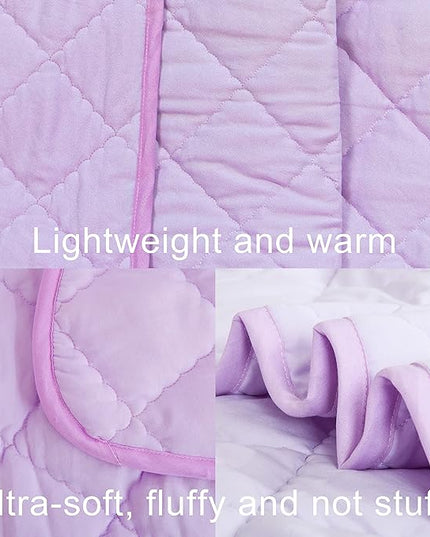 NTBAY Toddler Bedding Set - 4 Piece Soft and Breathable Crib Bedding Set for Boys and Girls, Includes Quilted Comforter, Fitted Sheet, Flat Top Sheet and Envelope Pillowcase, Lavender - LeafyLoom