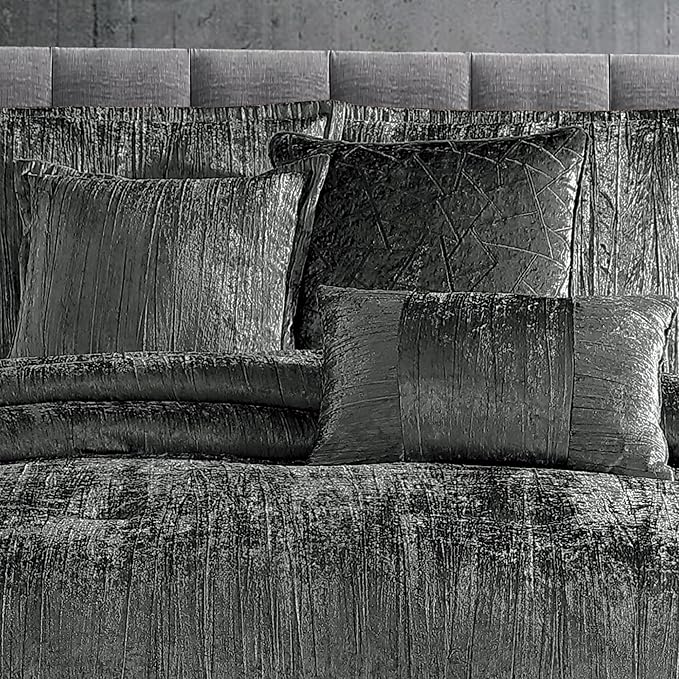 Riverbrook Home Turin Comforter Set, King, Charcoal, 7-Piece Set - LeafyLoom