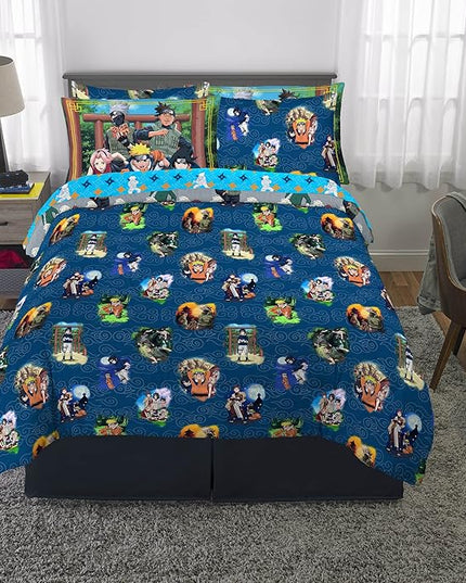 Naruto Anime Bedding Super Soft Comforter and Sheet Set with Sham, 7 Piece Full Size, By Franco - LeafyLoom