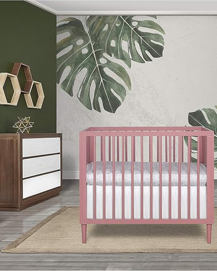 Lucas Mini Modern Crib with Rounded Spindles - LeafyLoom