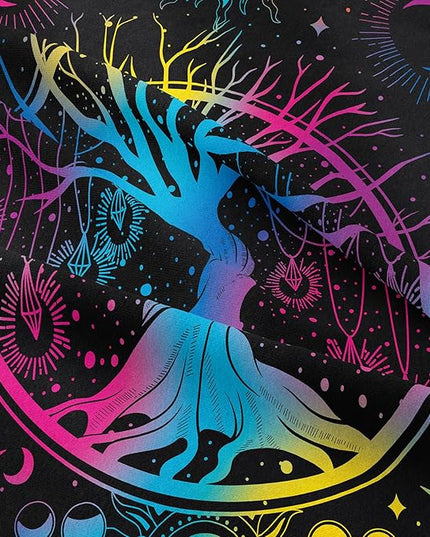 NINENINE Sun and Moon Bedding Set Full Size for Kids Boys Girls,Psychedelic Tree of Life Comforter Gothic Bohemian Bedding,Galaxy Stars Mandala Tribal Bed Set with 1 Comforter 2Pillowcases… - LeafyLoom