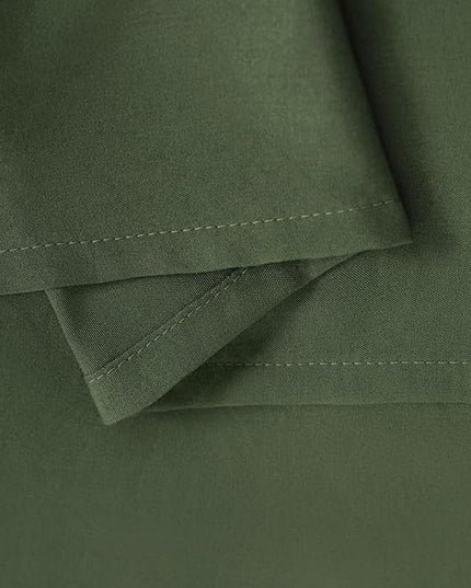NTBAY Twin Comforter Set with Sheets, 5 Pieces Soft and Breathable Twin Bedding Set, Twin Bed in a Bag, Down Alternative Comforter Set Solid Color All Season, Kids Bedding Set, Olive Green - LeafyLoom