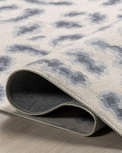 nuLOOM Mason Machine Washable Contemporary Leopard Print Ultra Thin Area Rug, 5' x 8', Grey - LeafyLoom