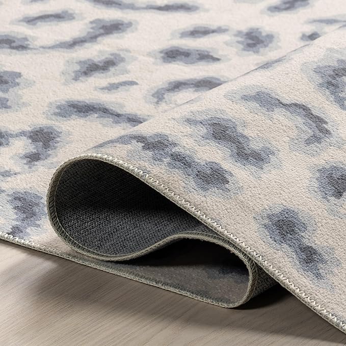 nuLOOM Mason Machine Washable Contemporary Leopard Print Ultra Thin Area Rug, 5' x 8', Grey - LeafyLoom