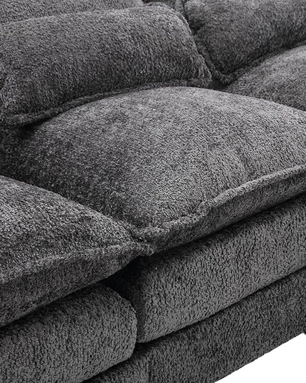 Oversized Modular Sectional Sofa Cloud Couch, U Shaped Chenille Upholstered Overstuffed Corner Couch with Double Chiase Lounge and Solid Wood Legs, 6 Seater Soft Sleeper Sofa&Couches for Home - LeafyLoom