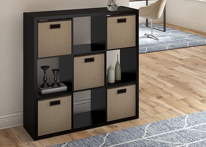ClosetMaid 4593 Decorative Open Back 9-Cube Storage Organizer, Black - LeafyLoom