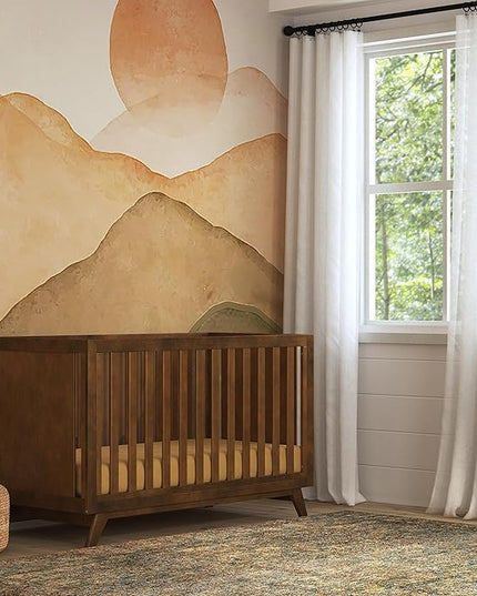DaVinci Otto 3-in-1 Convertible Crib in Walnut, Greenguard Gold Certified - LeafyLoom
