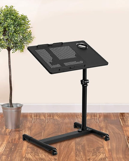 Flash Furniture Macon Black Adjustable Height Steel Mobile Computer Desk - LeafyLoom
