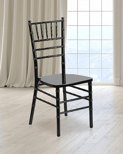 Flash Furniture 2 Pack HERCULES Series Black Wood Chiavari Chair - LeafyLoom