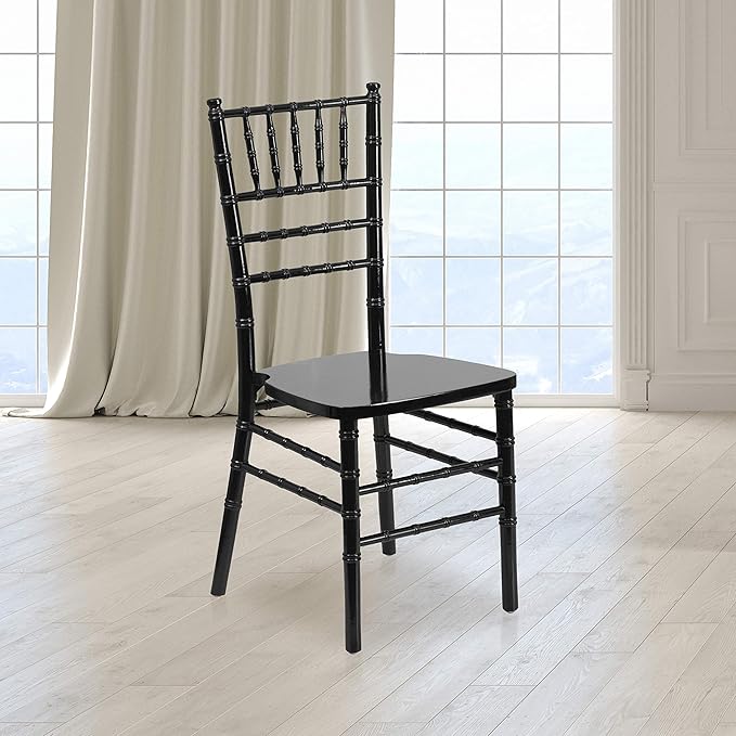 Flash Furniture 2 Pack HERCULES Series Black Wood Chiavari Chair - LeafyLoom