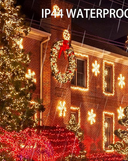 Dazzle Bright 2 Pack Total 400LED 132FT Warm White Christmas Solar String Outdoor Lights, Solar Powered with 8 Modes Waterproof Fairy Lights for Bedroom Patio Garden Tree Party Yard Decoration DazzleBright