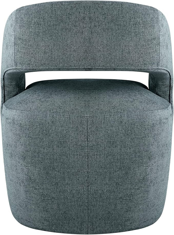 Dining Chairs with Casters Upholstered Modern Armchair with Rollers for Diningroom Bedroom Livingroom Reading Room, 32.25''H, Blue - LeafyLoom