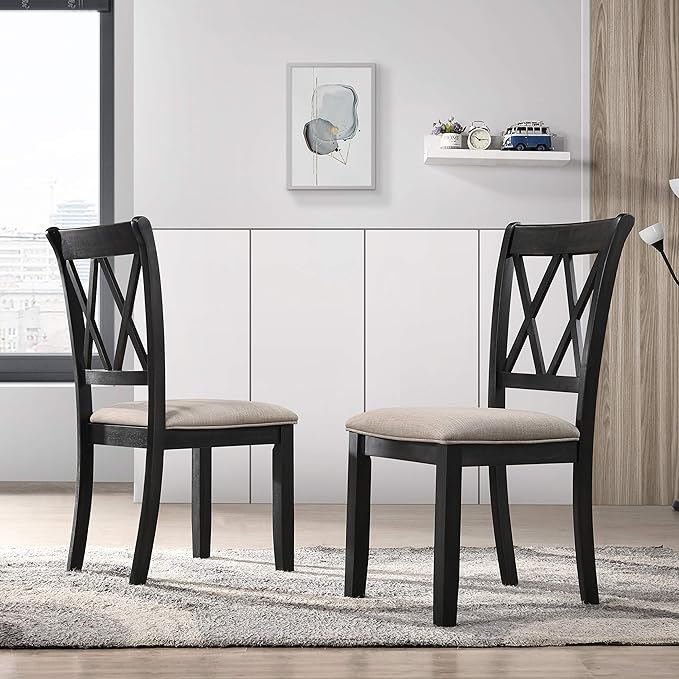 NicBex Haerin-SD-00150-LWJ Dining Chairs, 20"x19"x38", Black - LeafyLoom