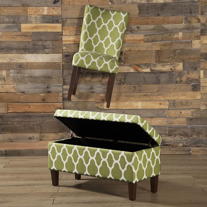 HomePop Parsons Classic Upholstered Accent Dining Chair, Set of 2, Green and Cream Geometric - LeafyLoom