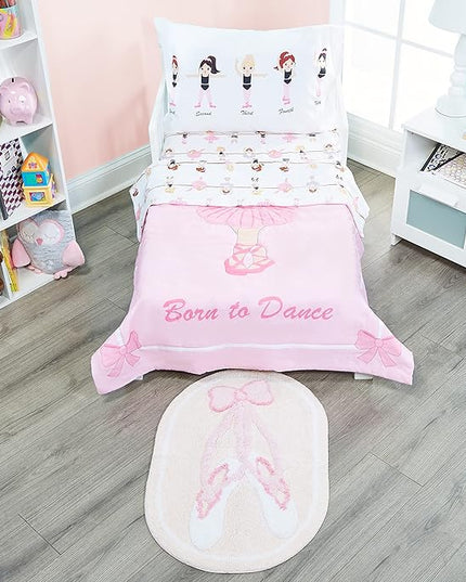 Hand Tufted Ballerina Bedroom or Bathroom Rug - 30x20 in; 100% Cotton Kids Bathroom Mat; Decorative Kids Area Rug - LeafyLoom