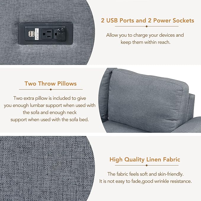 87.4“ L-Shape Sectional Sleeper Sofa with Pull out Bed Ottoman, Velvet Upholstered Couch w/Hidden Arm Storage &USB Charge, for Living Room Apartment, 87.4 Inch, Dark Gray1 - LeafyLoom