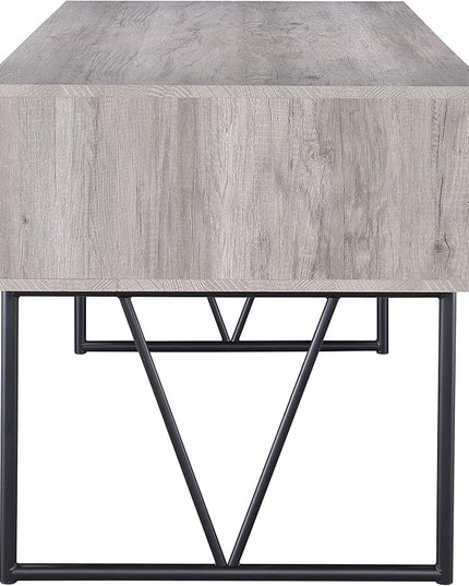 Coaster Home Furnishings Analiese Rustic 63-Inch 4-Drawer Home Office Computer Writing Desk Study Table with Storage Engineered Eco-Friendly Wood Look Laminate Sturdy Steel Grey Driftwood 801999 - LeafyLoom