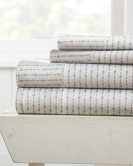 Linen Market 4 Piece King Bedding Sheet Set (Light Gray Pinstriped) - Sleep Better Than Ever with These Ultra-Soft & Cooling Bed Sheets for Your King Size Bed - Deep Pocket Fits 16" Mattress - LeafyLoom