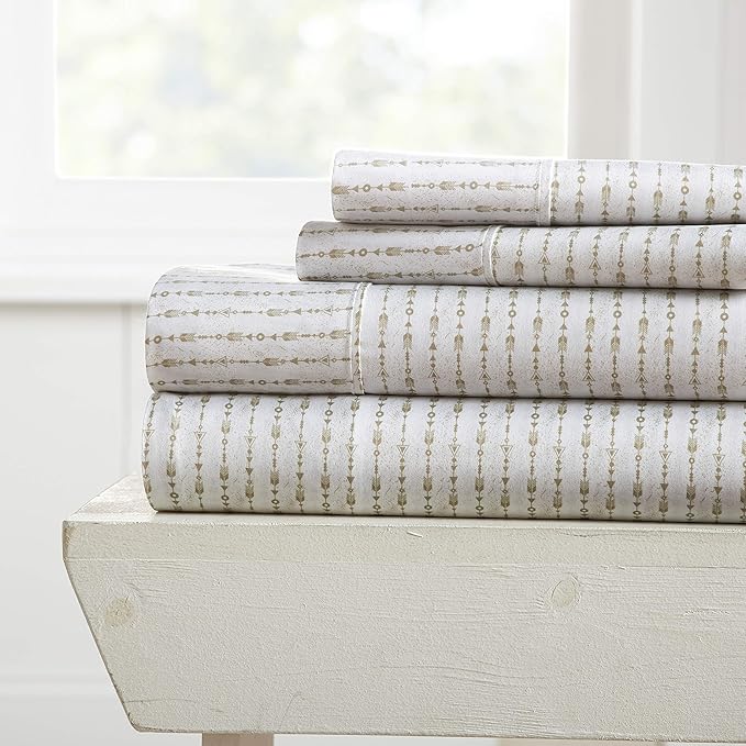 Linen Market 4 Piece King Bedding Sheet Set (Light Gray Pinstriped) - Sleep Better Than Ever with These Ultra-Soft & Cooling Bed Sheets for Your King Size Bed - Deep Pocket Fits 16" Mattress - LeafyLoom