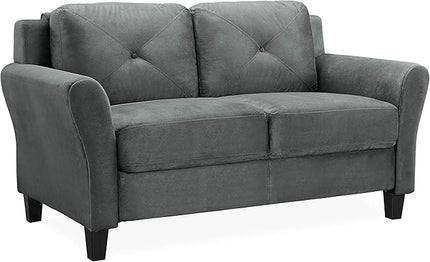 Lifestyle Solutions Harrington Loveseat, 57.9" W x 31.5" D x 32.7" H, Dark Grey - LeafyLoom