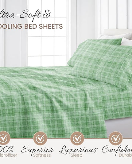 Linen Market 4 Piece Queen Bedding Sheet Set (Forest Thatch) - Sleep Better Than Ever with These Ultra-Soft & Cooling Bed Sheets for Your Queen Size Bed - Deep Pocket Fits 16" Mattress - LeafyLoom
