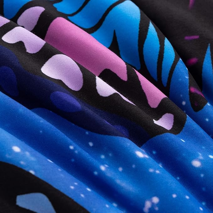 Btargot 3 Piece Butterfly Pattern Girls Comforter Set with 2 Pillow Covers, Galaxy Outer Space Printed Bedding Set for Women, Queen Purple Blue - LeafyLoom