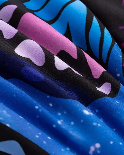 Btargot 3 Piece Butterfly Pattern Girls Comforter Set with 2 Pillow Covers, Galaxy Outer Space Printed Bedding Set for Women, Full Purple Blue - LeafyLoom