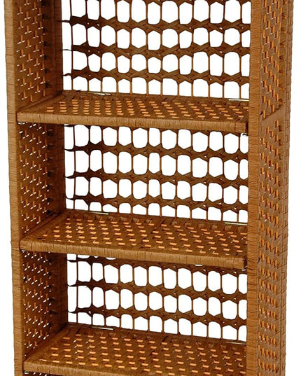 Oriental Furniture 53" Natural Fiber Shelving Unit - Honey - LeafyLoom