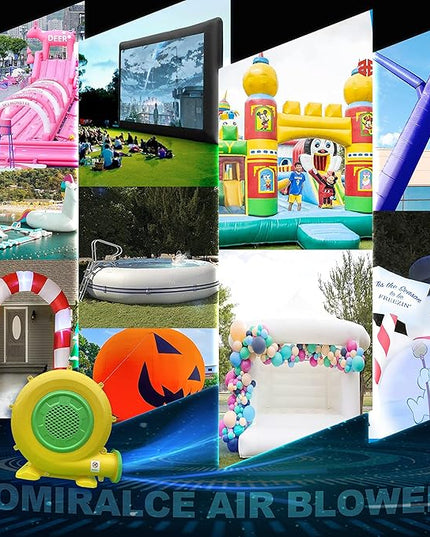 CoMiracle Air Blowers, 950 Watt 1.25 HP Inflatable Bounce House Air Blower, Outdoor Inflatable Castle and Jump Slides Blower - LeafyLoom