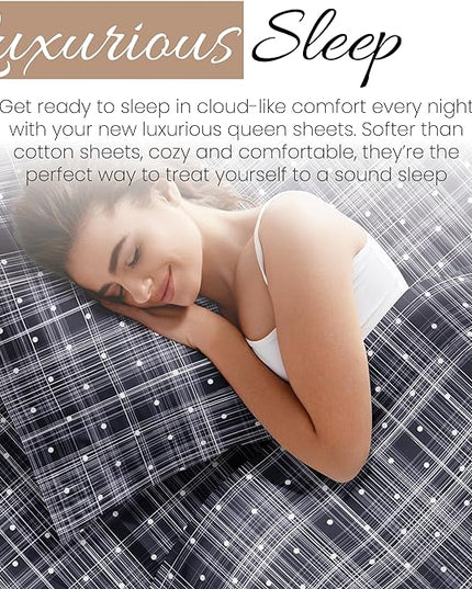 Linen Market 4 Piece Full Bedding Sheet Set (Navy Polka) - Sleep Better Than Ever with These Ultra-Soft & Cooling Bed Sheets for Your Full Size Bed - Deep Pocket Fits 16" Mattress - LeafyLoom