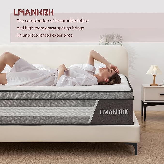 Full Mattress, 12 Inch Innerspring Hybrid Mattress in a Box with Gel Memory Foam, Individually Wrapped Encased Coil Pocket Spring Mattress, Pressure Relief, Medium Firm Support,54"*75"*12"… - LeafyLoom