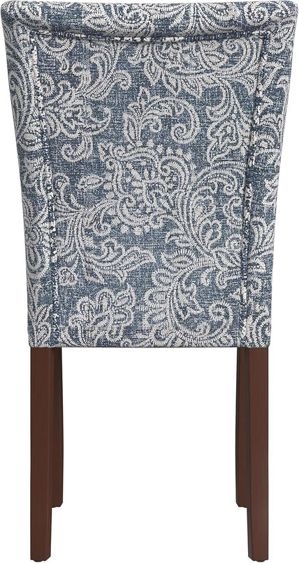 HomePop Classic Parsons Dining Chairs, Pack of 2, Denim Jacobean Print - LeafyLoom