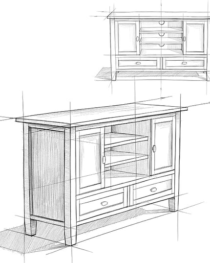 SIMPLIHOME Warm Shaker SOLID WOOD 47 Inch Wide Transitional TV Media Stand in Light Golden Brown For TVs up to 50 Inches, For The Living Room and Entertainment Center - LeafyLoom