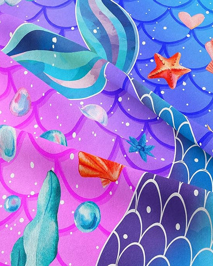 NINENINE Purple Mermaid Tail Comforter Sets for Girls,Twin Princess Bedding Sets for Teens Girls,Blue Glitter Comforter Sets,Sparkly Fish Scales Comforter Sets with 1 Comforter 1Pillowcase - LeafyLoom