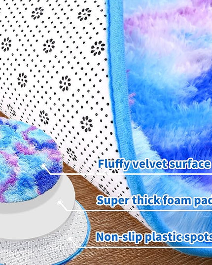 Noahas Oval Fluffy Purple Rainbow Rug 2.6X5.3 Small Kids Rugs for Bedroom Girls And Boys Aesthetic,Bedside Bedroom Rug,Ultra Soft Runner Carpet Modern Shaggy Nursery Area Rugs Home Decor'' - LeafyLoom