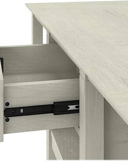 Bush Furniture Key West Coffee Table with Storage in Linen White Oak - LeafyLoom