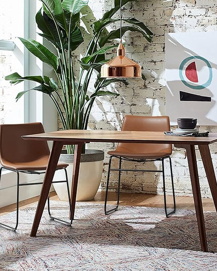 NicBex Retro Side Chair Dining Chair with Metal Legs for Kitchen, Living, Dining Room, Set of 2, (Walnut Color) (A-GE17013-USSU014) - LeafyLoom