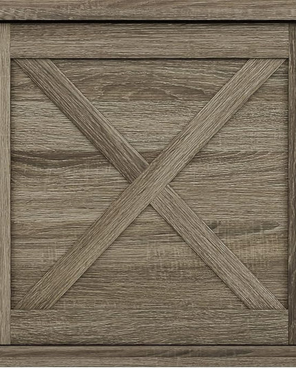 Hillsdale Columbus, 6529-880, 47 Inch Wood Entertainment Console with Sliding Door and 2 Shelves, Dark Oak - LeafyLoom