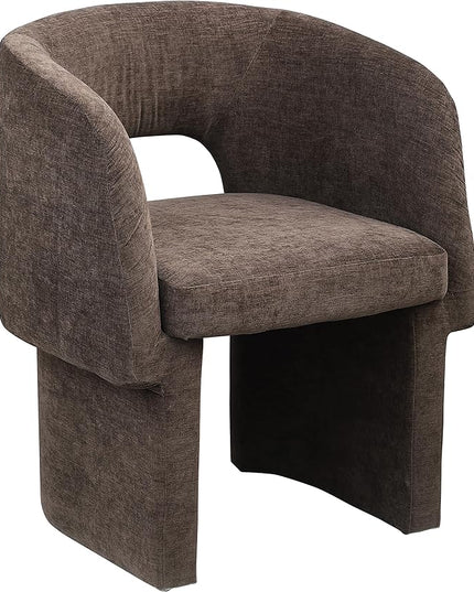 Meridian Furniture Emmet Collection Modern | Contemporary Dining Accent Chair with Rich Fabric, Steel Inner Frame, 26" W x 23.5" D x 30" H, Brown - LeafyLoom