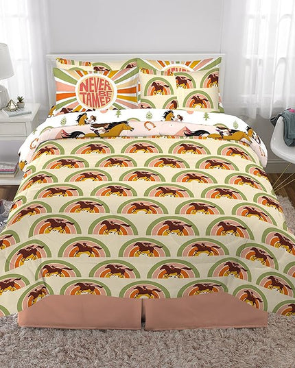 Franco Kids Bedding Super Soft Comforter and Sheet Set with Sham, 7 Piece Full Size, Spirit Riding Free - LeafyLoom